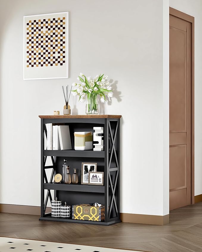 4-Tier Bookcase, 42.9" Floor Standing Organizer Shelf, Corner Book Stand - Image 9