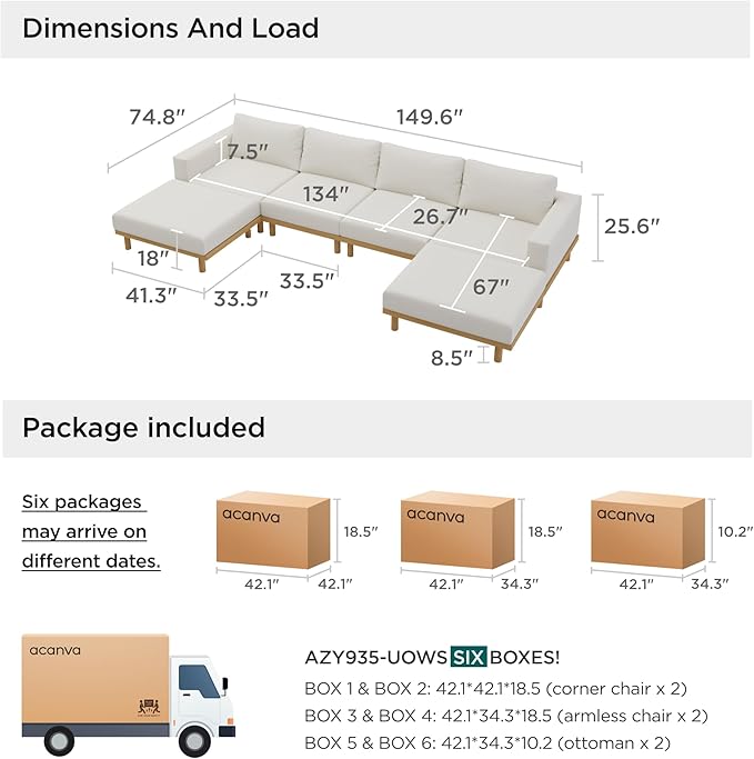 Acanva Minimalist Modular Sectional Sofa - Image 2