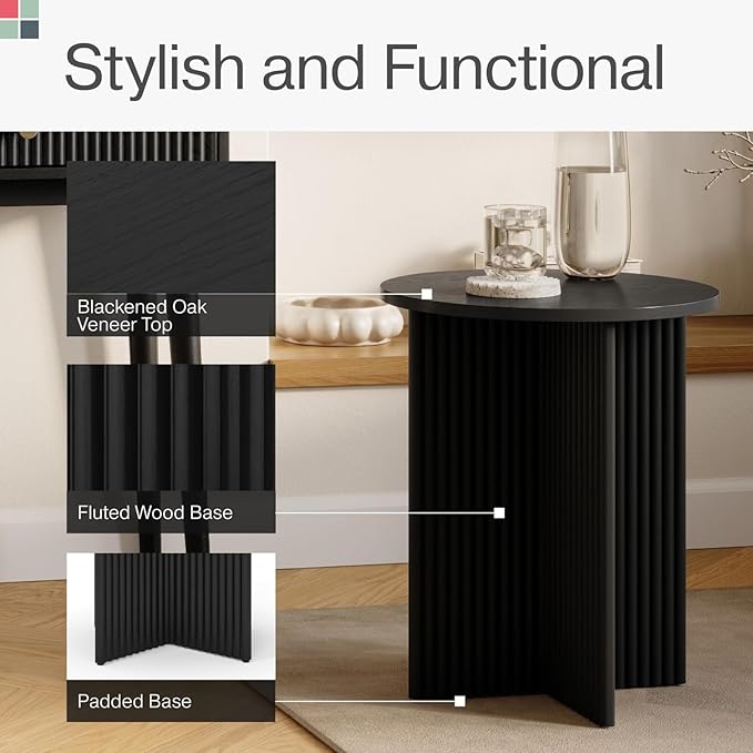 Fluted Round Side Table - Image 6