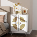 Buffet Cabinet White with Storage, Kitchen Sideboard with Doors & Shelves by TOOBVEST
