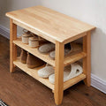 XKZG Storage Bench Wooden Shoe Rack Bench Simple Style Wood Entryway Bench by XKZG