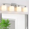 Stainless Steel Milk Glass Vanity Lights by MecgirnLighting