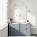 BEAUTYPEAK 36"x48" Arch Bathroom Mirror, Wall Mounted Vanity Metal Frame Mirror by BEAUTYPEAK