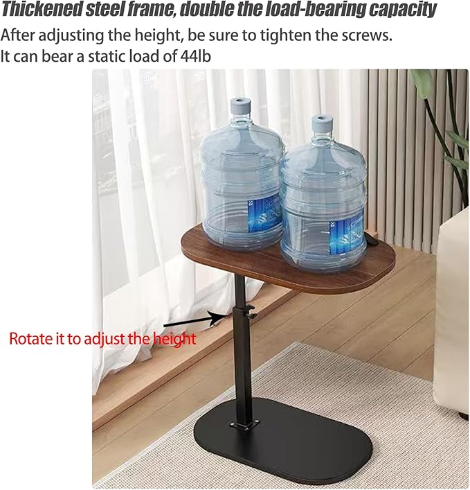 Pedestal C-Shaped Adjustable Small End Tables - Image 5