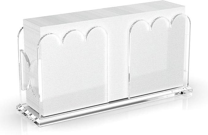 LUGUNU Acrylic Napkin Holder-Clear Scalloped Napkin Dispenser by LUGUNU