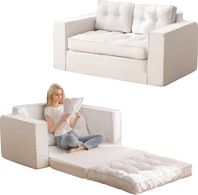 YOSHOOT Loveseat Sleeper Sofa, 3-in-1 Pull Out Floor Couch by YOSHOOT