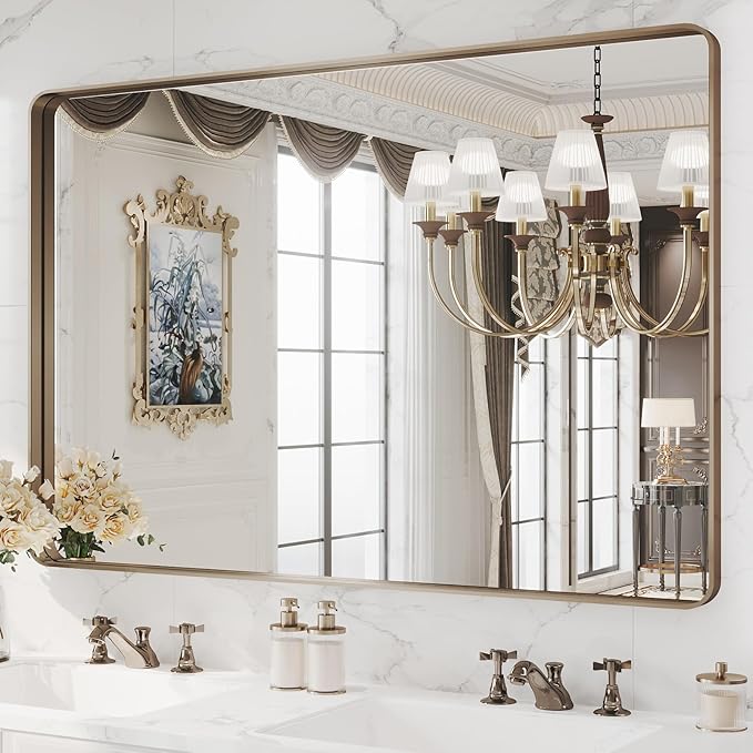 WEER 48x32 Inch Bronze Bathroom Mirror by WEER