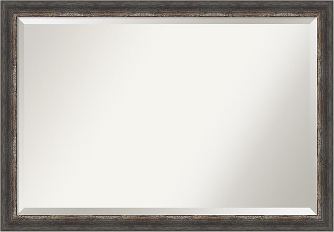 Amanti Art Brown Wall Mirror 28x40 Bark Rustic Char Narrow Rectangle Bathroom by AmantiArt