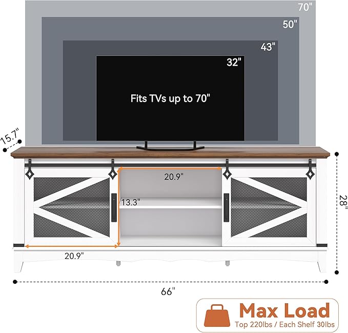 IDEALHOUSE Modern TV Stands for Living Room, 65 Inch TV Stand Entertainment - Image 2