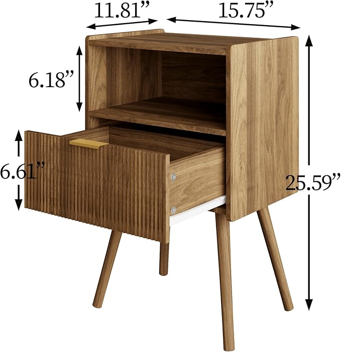 Nightstand, Modern Bedside Table - Image 2