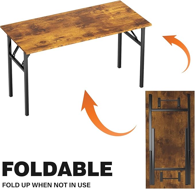 DlandHome Folding Table Computer Desk Workstation Table Conference Table Home - Image 8