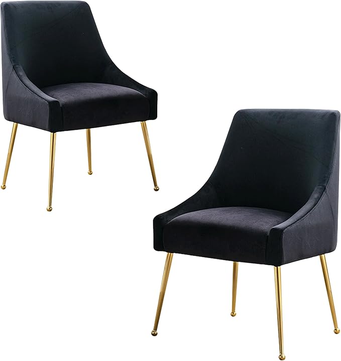 Modern Velvet Dining Chairs Set of 2, Contemporary Upholstered Furniture by HOLILA