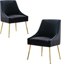 Modern Velvet Dining Chairs Set of 2, Contemporary Upholstered Furniture by HOLILA