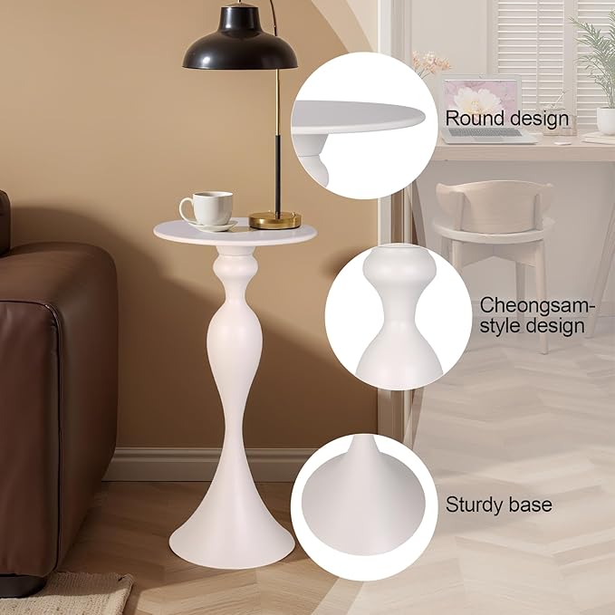 Small Accent Meatl Side Tables, Metal Round Martini Table, Vintage Side End - Image 5