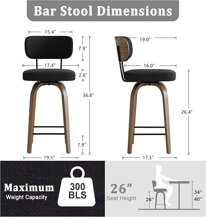 Swivel Counter Height Bar Stools - Image 2