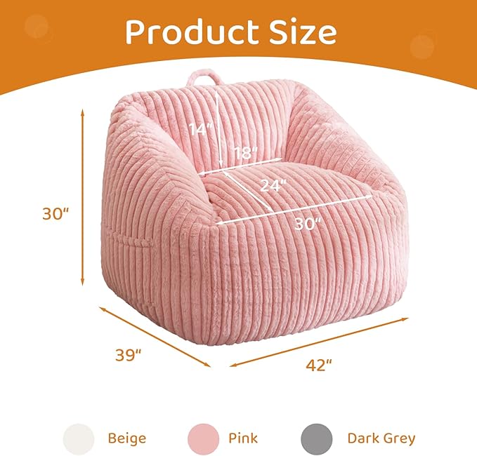 BYBYME Giant Bean Bag Chair for Adults and Kids, Large Comfy Cozy Beanbag - Image 2