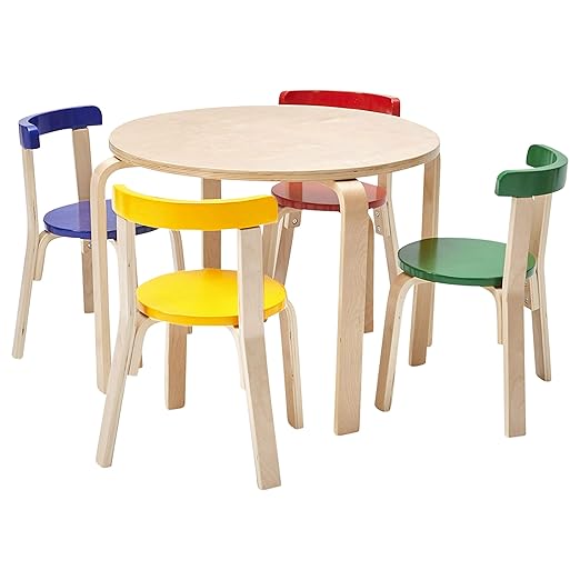 ECR4Kids Bentwood Table and Curved Back Chair Set, Kids Furniture by ECR4Kids