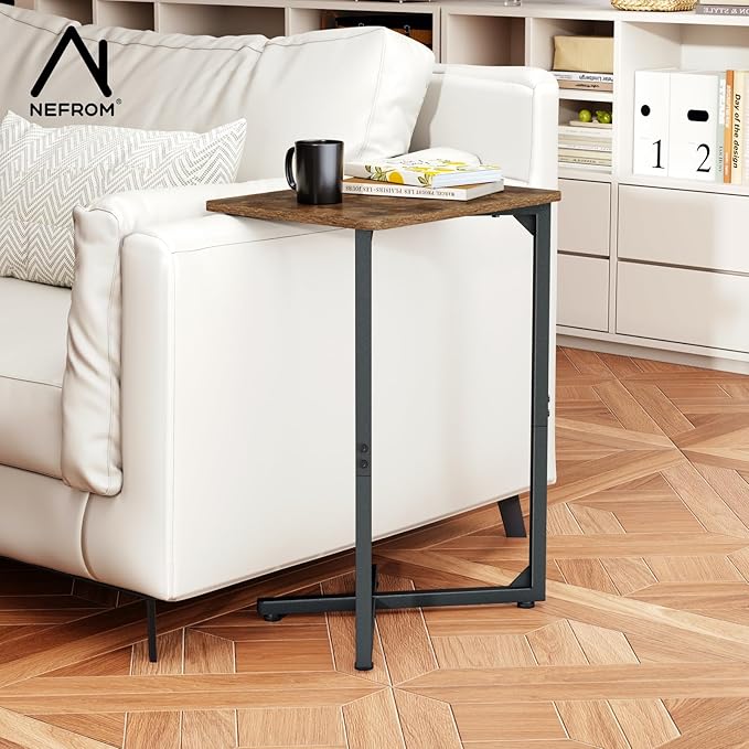 NEFROM C-Shaped End Table, Small Side Table - Image 2