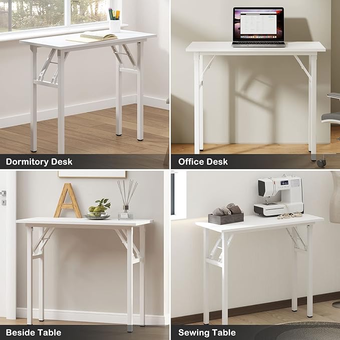 Need Small Desk 31 1/2" No Assembly Foldable Writing Table, Sturdy and Heavy - Image 4