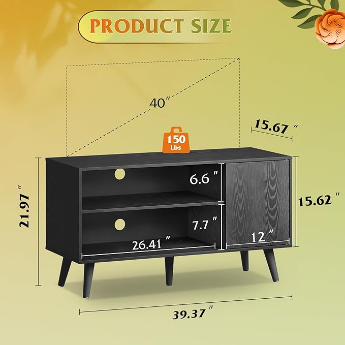 WLIVE TV Stand for 43 Inch TV, Small Entertainment Center - Image 3