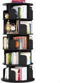 Rotating Bookshelf Tower, 5 Tier Spinning Bookcase, Revolving 360 Book Shelf by Besiost