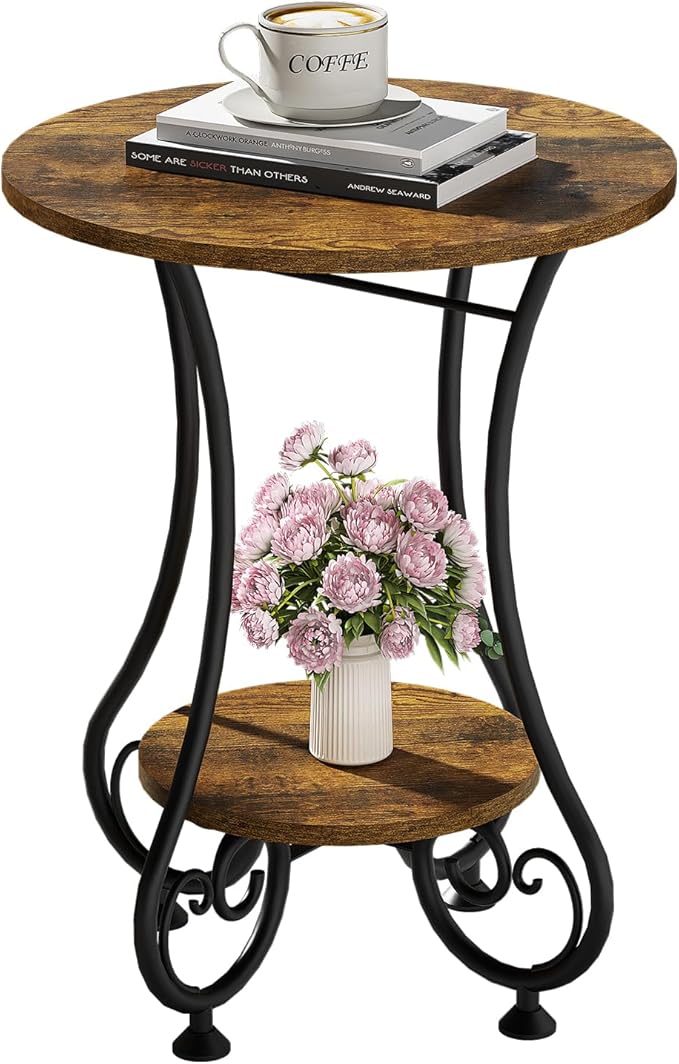 Side Table, Small Round End Table - Image 3