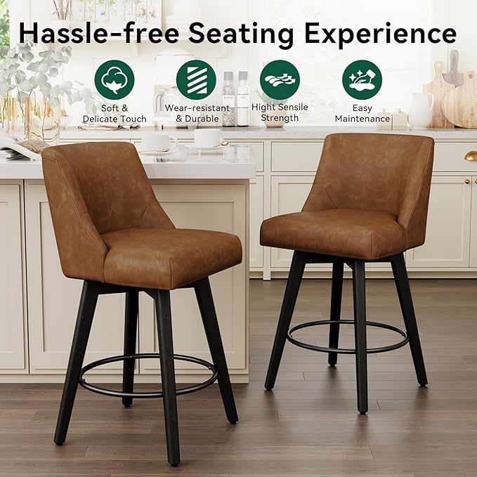 Vipbear Swivel Counter Height Bar Stools Set of 6, 26.8" H Counter Stools - Image 3