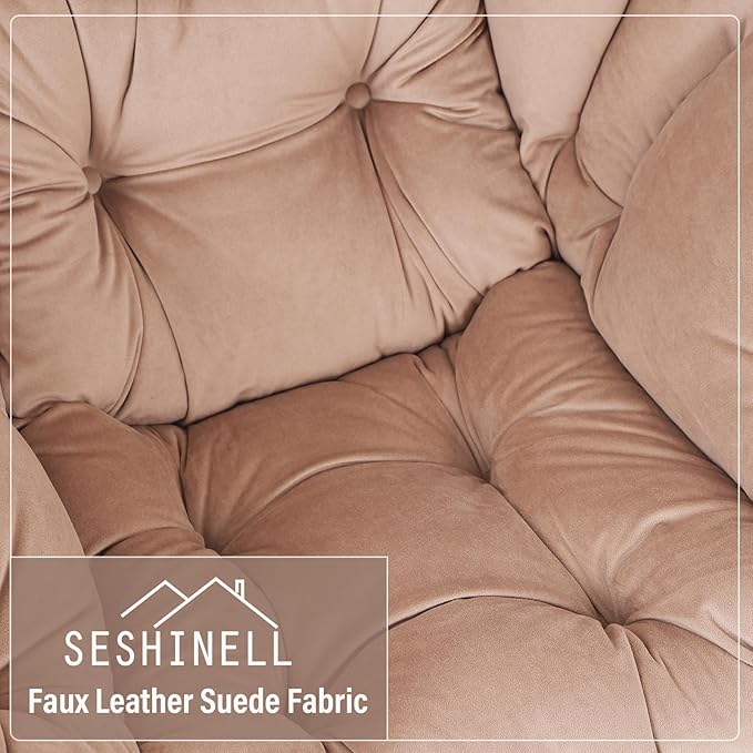 Lazy Chair with Ottoman, Modern Accent Chair Contemporary Lounge Leisure Sofa - Image 8