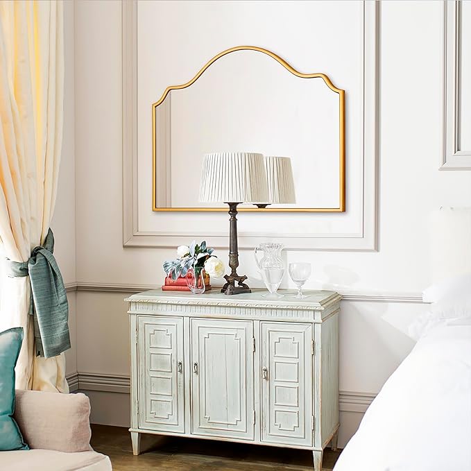 Chende Gold Arched Mirror, Elegant Wall Mirror - Image 9