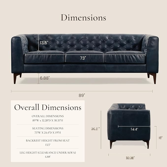 Poly & Bark Essex Leather Couch - Image 3