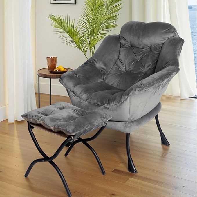 Kokel Lazy Chair with Folding Ottoman, Living Room Chairst - Image 2
