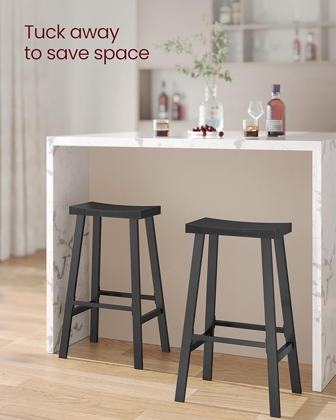 VASAGLE Bar Stools Set of 2, Counter Height Stools, Bar Chairs - Image 4