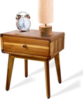 ENKEZI Small Mid Century Acacia Night Stand by ENKEZIProducts