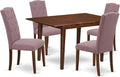 East West Furniture NOCE5-MAH-10 5 Piece Kitchen Table Set Includes a Rectangle by EastWestFurniture
