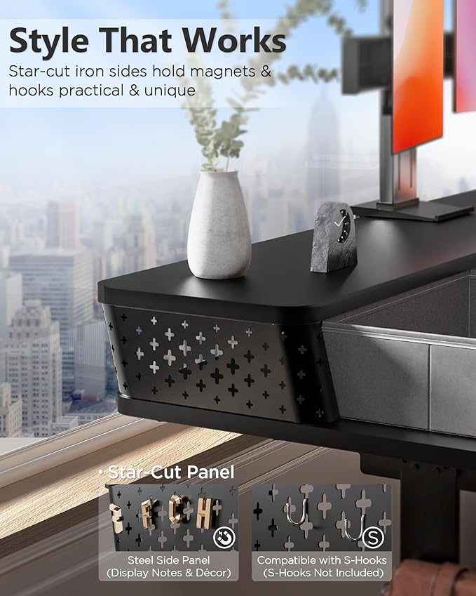 40x24 Inch Standing Desk with Double Drawers, C-Clamp Mount Compatible - Image 4