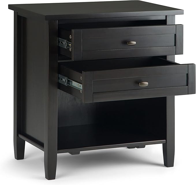 SIMPLIHOME Warm Shaker SOLID WOOD 24 Inch Wide Transitional Bedside Nightstand - Image 4