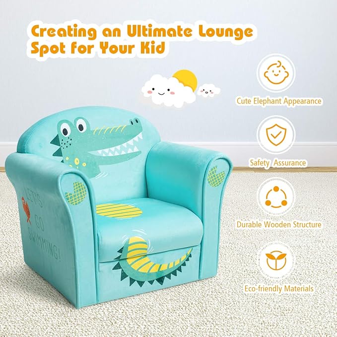 Costzon Kids Couch, Children's Sofa Armrest Chair - Image 9