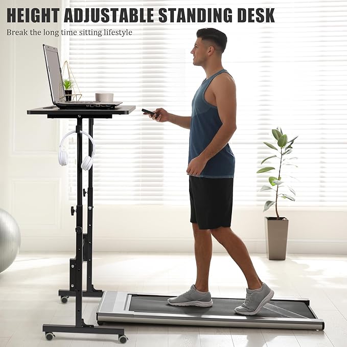 SIDUCAL Standing Desk Adjustable Height, Small Mobile Table - Image 2