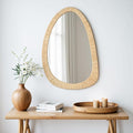 H HOMEWINS Rattan Mirror for Wall by HHOMEWINS