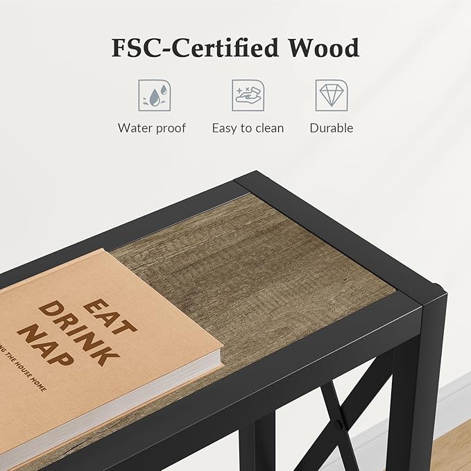 41.7" Console Table, Narrow Behind The Couch Table - Image 7