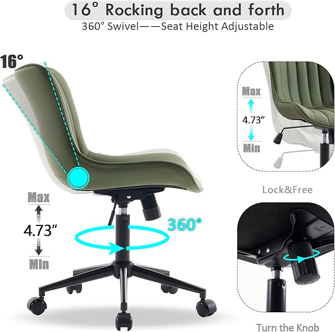 YOUNIKE Armless Home Office Desk Chair - Image 4