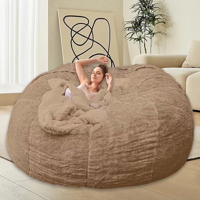 Bean Bag Chair for Adults Kids Without Filler Comfy Giant Round Lazy Sofa Chair by FunnyFurnitureforYourHous