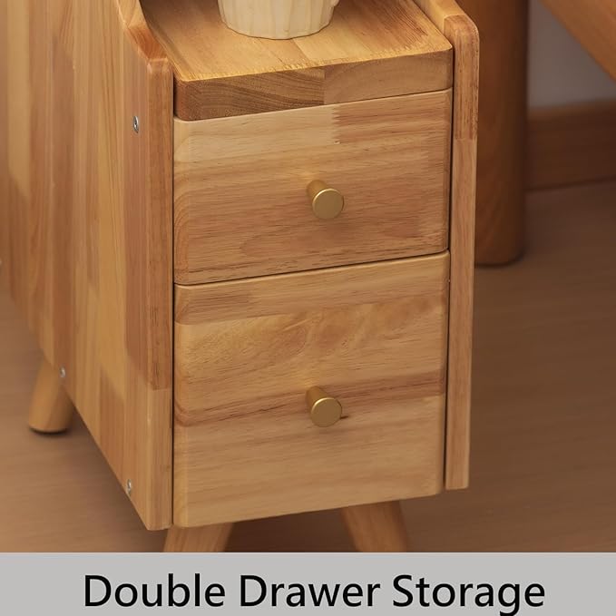 Small Nightstand, Narrow Nightstand, Solid Slim Wood Night Stand - Image 4