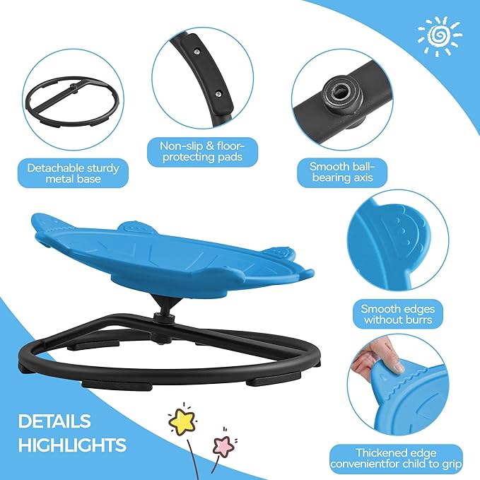 Swivel Chair for Kids, 360° Spinning Seat, Toddler Sit and Spin Wobble Chair - Image 4