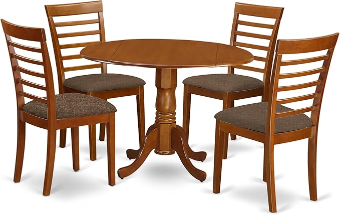 East West Furniture DLML5-SBR-C 5 Piece Dinette Set by EastWestFurniture