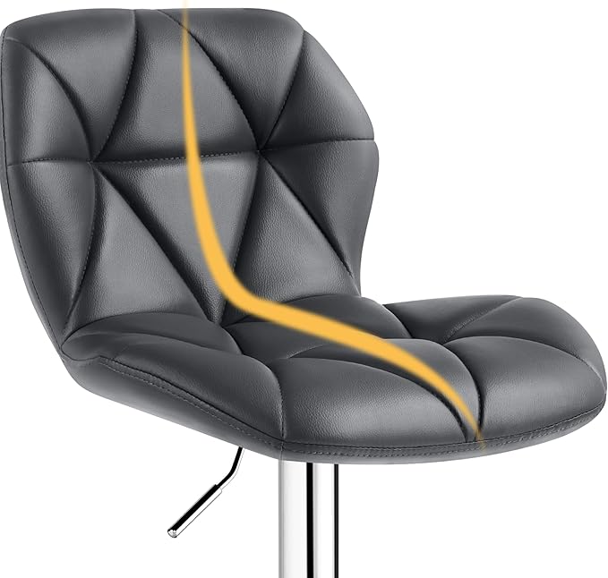Yaheetech Bar Stools Set of 4, Adjustable PU Leather Swivel Barstools, Modern - Image 9