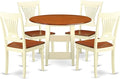 East West Furniture SUPL5-BMK-W 5 Piece Dining Room Table Set Includes a Round by EastWestFurniture