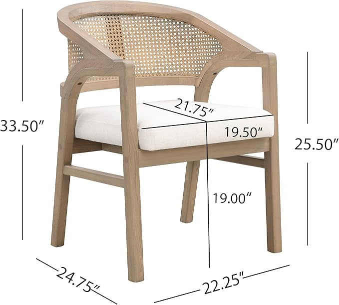 Christopher Knight Home Faritel Modern Wooden Dining Chairs Set of 2, Fabric - Image 2