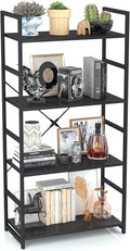 OTK 4 Tier Bookshelf, Tall Bookcase, Office Shelf Storage Organizer, Modern by OTK