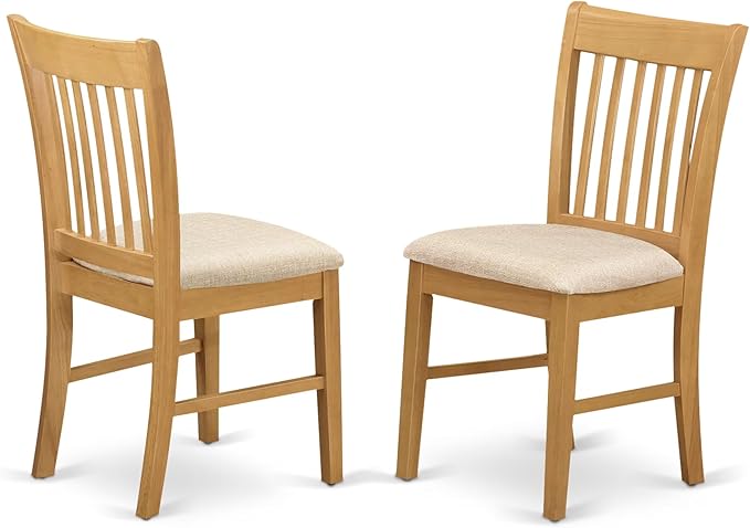 East West Furniture MZNO5-OAK-C 5 Piece Kitchen Table Set - Image 4